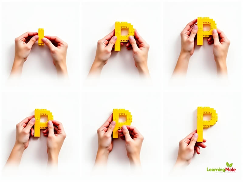 Writing Letters with Lego: Complete Guide for Letter P Writing letters LearningMole Writing letters