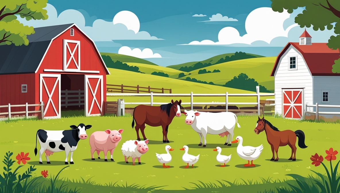 Which Farm Animals Did Old MacDonald Have? farm animals, animal, cat LearningMole farm animals