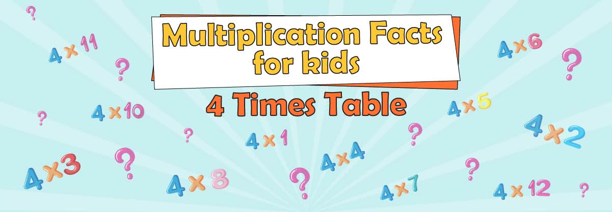 Multiplication Facts for kids-4 Times Table