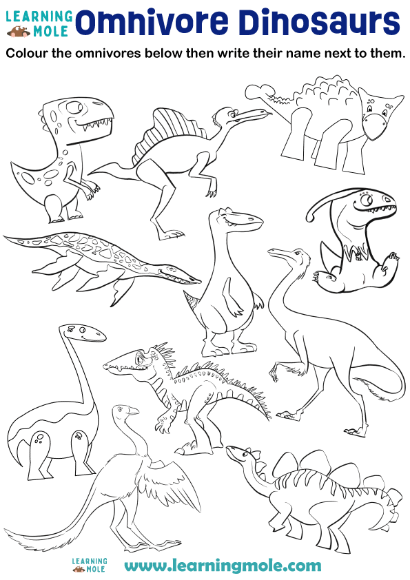 Omnivore Dinosaurs Activity