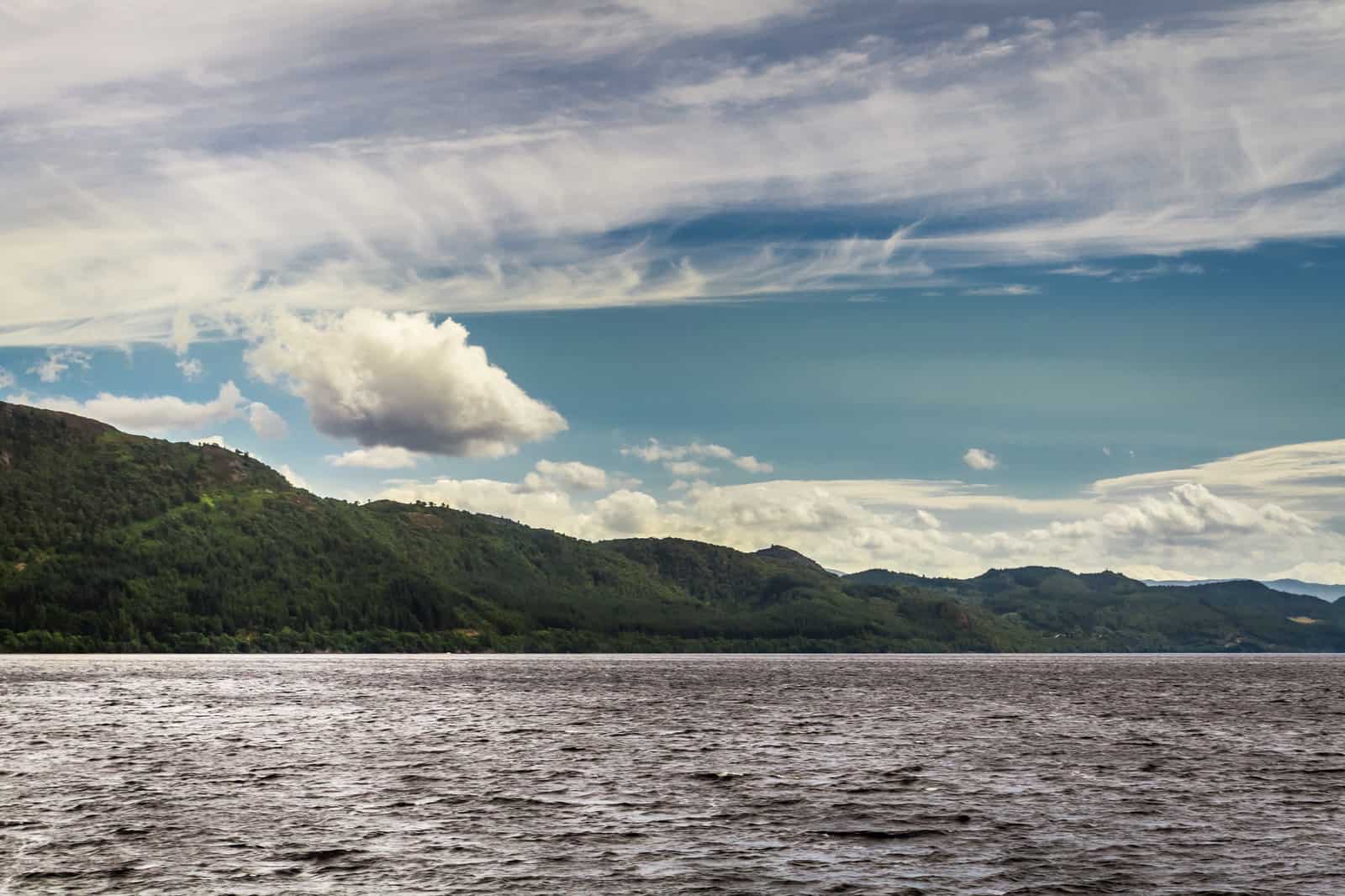 View of the Loch Ness in Scotland in the summer