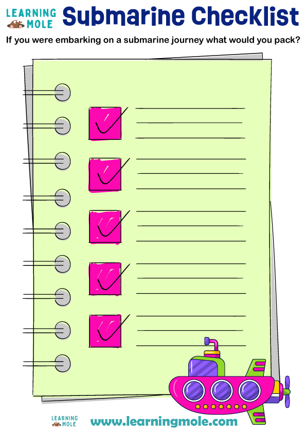 Submarine Checklist Activity