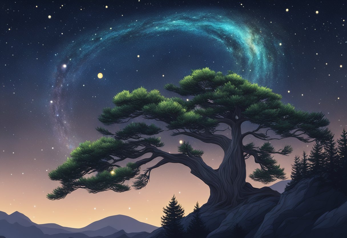 Starry Night Maths: Counting Stars and Planets in the beautiful Night Sky Starry Night Maths,stars LearningMole A cypress tree stands tall against a starry night sky, with stars and planets twinkling above