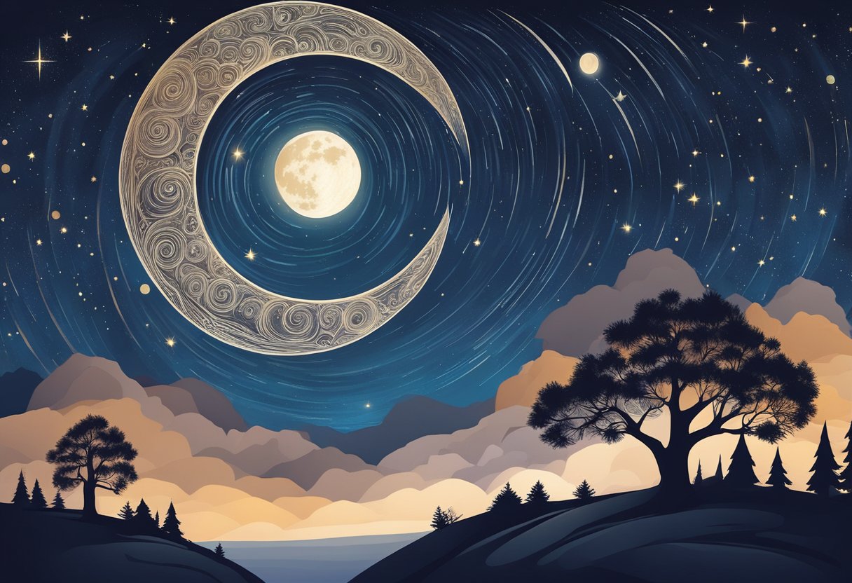 Starry Night Maths: Counting Stars and Planets in the beautiful Night Sky Starry Night Maths,stars LearningMole A swirling night sky with bright stars and a crescent moon, set against a tranquil village and cypress trees