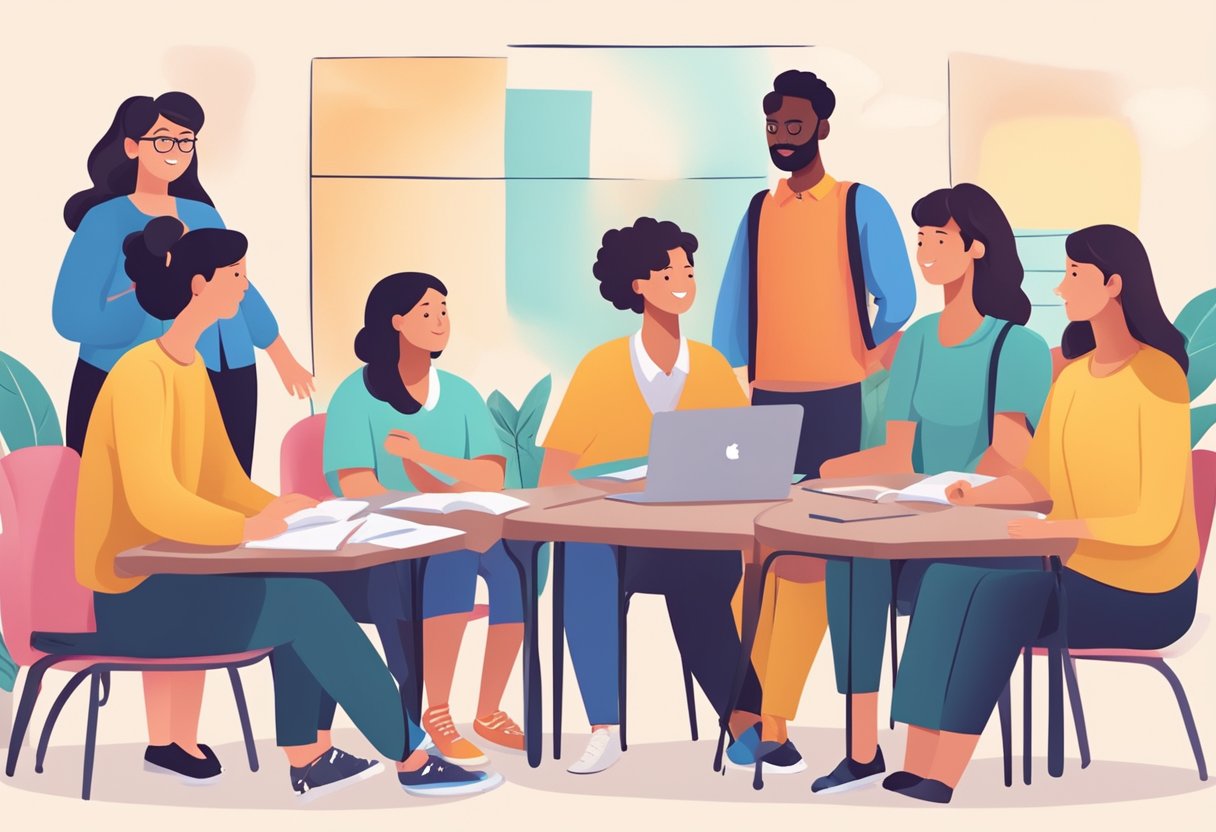 A group of parents and teachers engage in open dialogue, exchanging information and ideas. They collaborate to support the unique needs of children with special educational needs