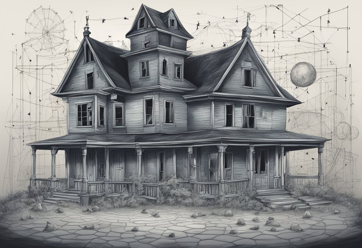 The Haunted House: Brilliant Mathematical Techniques to Decode Paranormal Mysteries The Haunted House LearningMole A spooky, abandoned house with eerie shadows and floating objects. Mathematical equations and diagrams scatter the floor, hinting at ghostly secrets waiting to be unraveled
