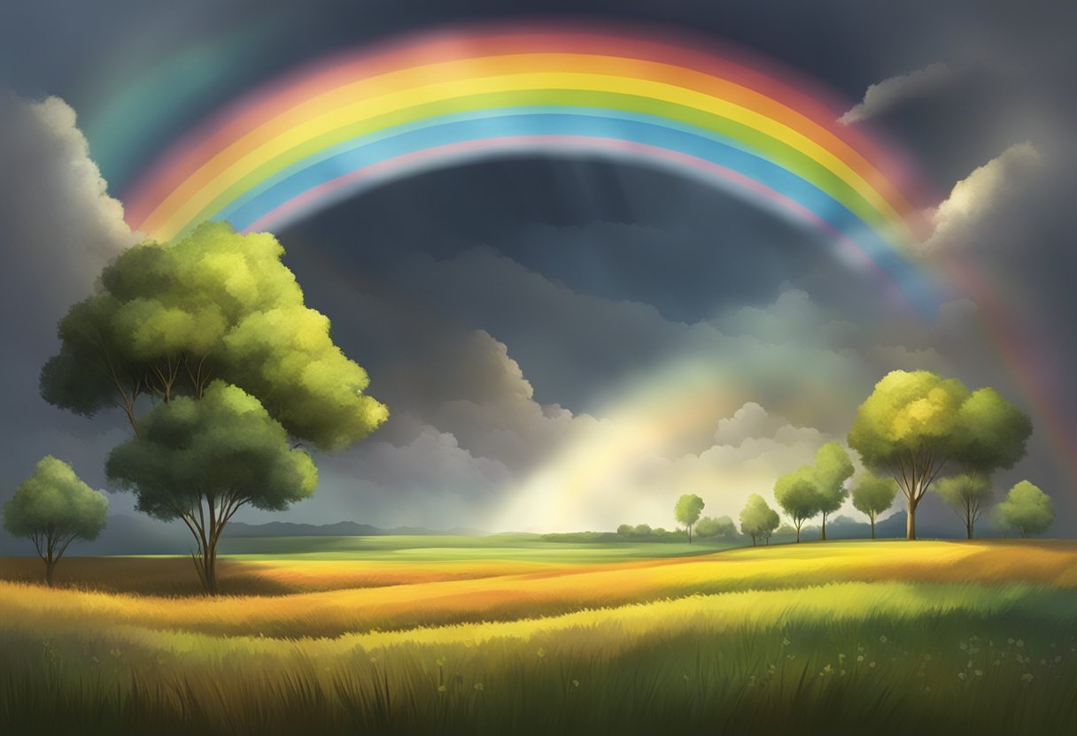 Rainy Days and Rainbows: Deciphering the Amazing Odds of Weather Shifts Rainy Days,Rainbows,data LearningMole A colorful rainbow arches over a sunny field while dark clouds gather in the distance, hinting at an impending storm