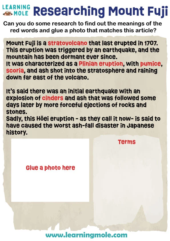 Researching Mount Fuji