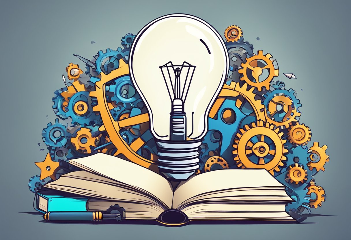 Creative Thinking - Unlocking Innovation in Every Profession Creative Thinking, Innovation LearningMole A lightbulb surrounded by gears, open books, and a variety of tools, symbolizing the essence of creative thinking and innovation in any job role