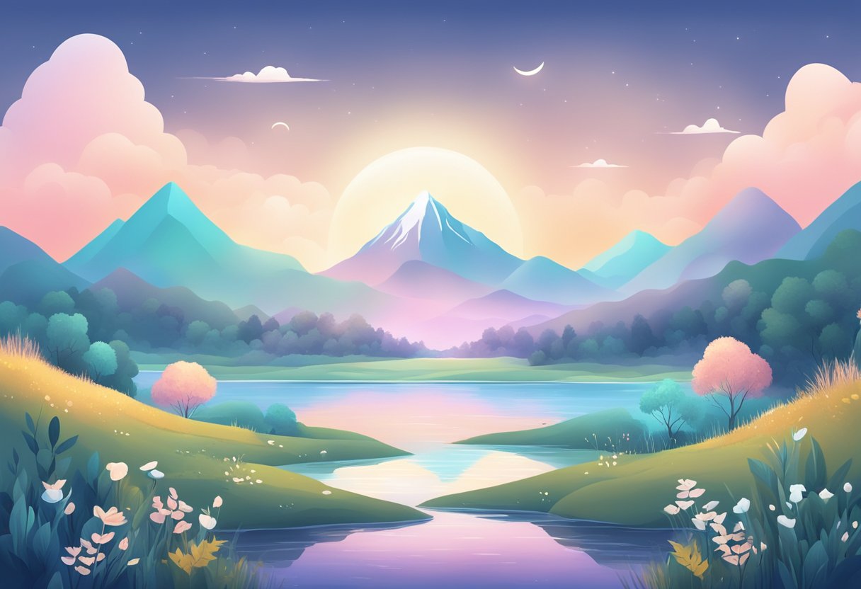 Creating Digital Content: Ethics and Best Practices for Aspiring Young Creators Creating Digital Content LearningMole A serene digital landscape with calming colors and nature elements, surrounded by supportive symbols and positive affirmations. Creating Digital Content