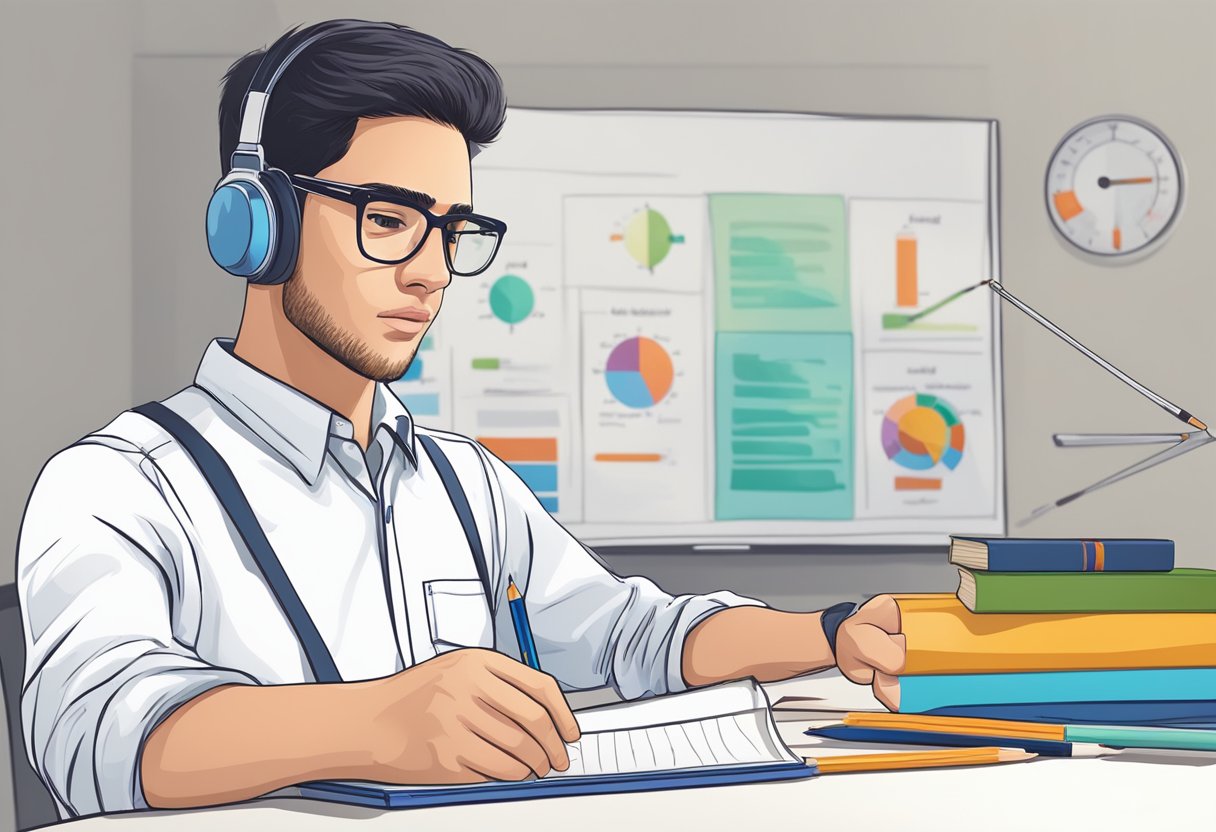 A student visualises test material, leading to improved performance