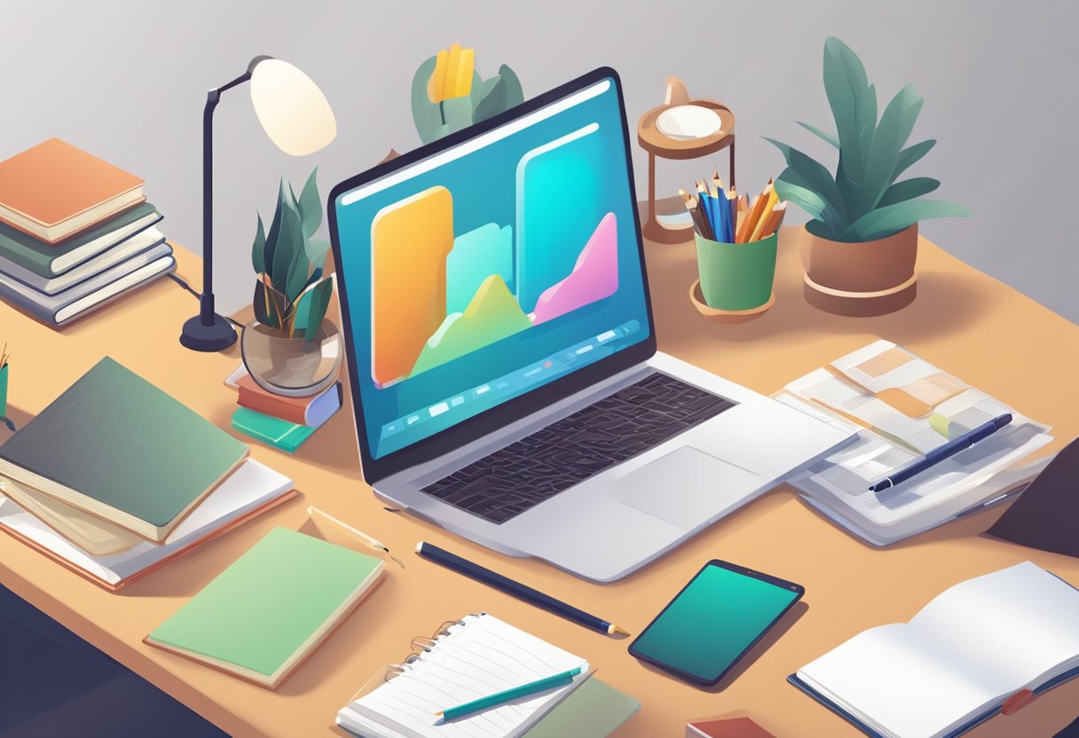 The Psychology Behind Effective Test Preparation: Unlocking Academic Success Test Preparation,Psychology,education LearningMole A student sits at a desk with a laptop, surrounded by books and study materials. The laptop screen displays a variety of educational apps and online resources