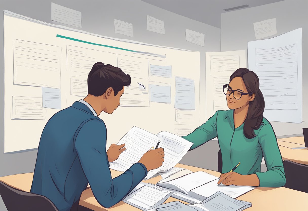 Post-Test Review: Enhancing Exam Performance by Analysing Errors Post-Test Review, exam LearningMole A student reviewing test feedback with instructor notes, highlighting mistakes to improve future exams