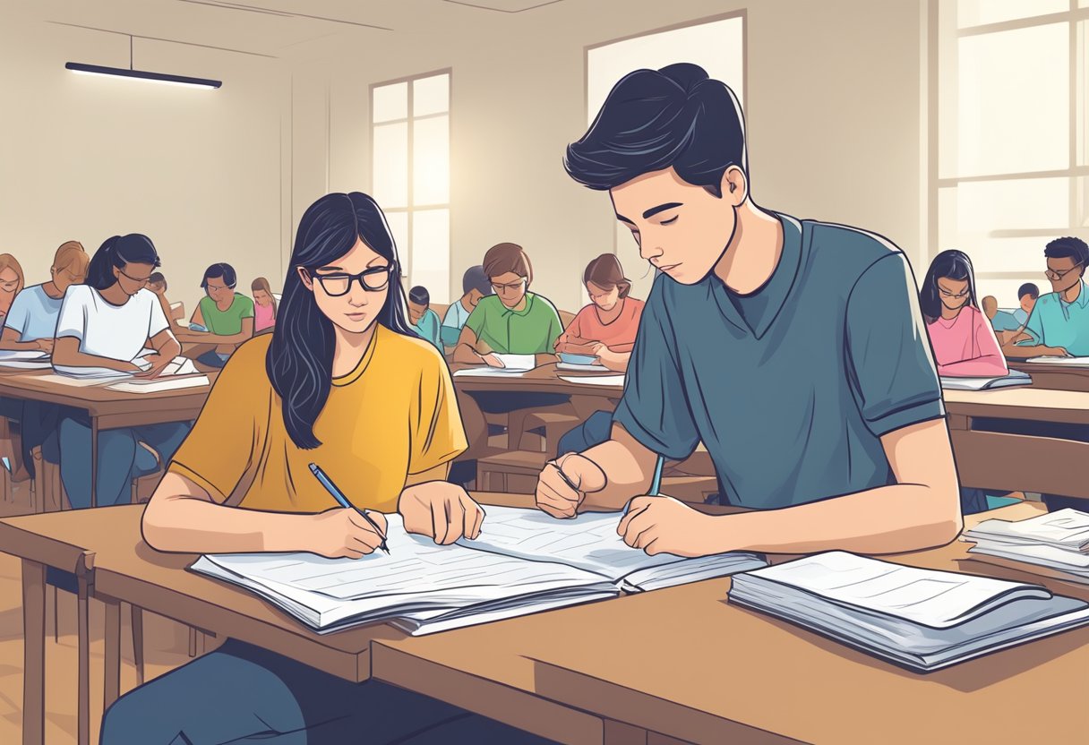 Post-Test Review: Enhancing Exam Performance by Analysing Errors Post-Test Review, exam LearningMole A student reviewing a test with incorrect answers circled, while referring to study materials for future exams