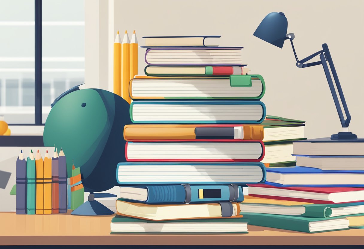 The Best Time to Start Test Prep: Essential Tips for Parents and Teachers Test Prep,Teacher,Parent,education LearningMole A stack of test prep books and study materials arranged neatly on a desk with a calendar showing the start of the school year in the background