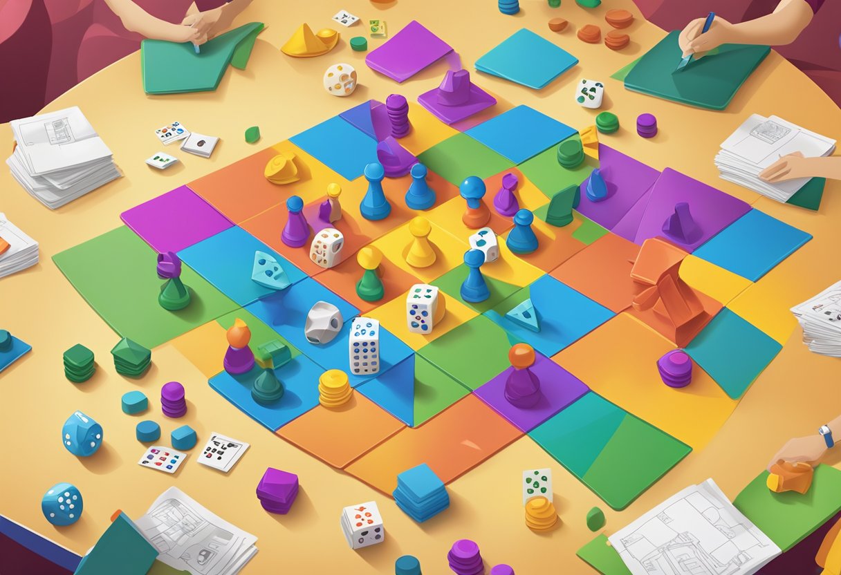 Games and Activities to Suit Various Learning Styles: Engaging Diverse Minds Learning Styles,classroom LearningMole A group of diverse game pieces arranged on a colorful game board, surrounded by various activity cards and learning materials