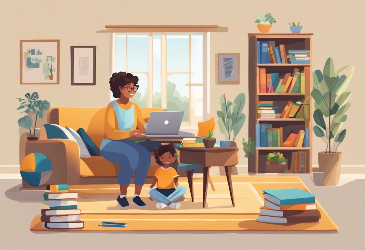 Parental Support for Recognising and Developing Learning Styles at Home Parental Support, learning style, education LearningMole A cozy living room with books, educational posters, and a desk with school supplies. A parent and child sit together, discussing different learning styles and strategies