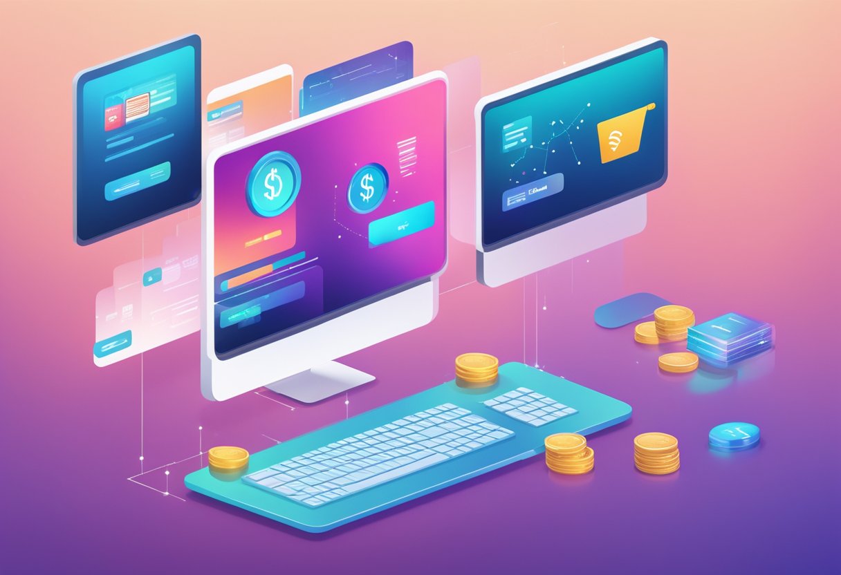 Digital Footprints: Smart Strategies for Managing Your Online Presence Digital Footprint,Online presence LearningMole A computer screen displays a split image of online shopping and banking transactions, with digital footprints trailing off into the distance