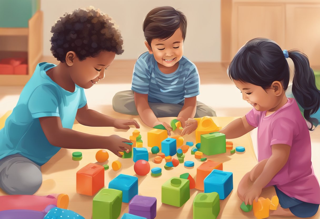 Building Strong Literacy Skills with Educational Toys: A Guide for Parents Educational Toys,literacy skills LearningMole Children playing together with educational toys, engaging in interactive activities that promote social skills and literacy development