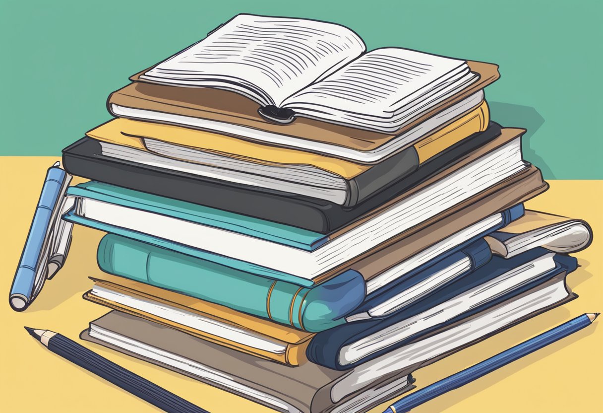 A stack of essential e-books for teachers, including titles on professional development and lifelong learning, arranged neatly in a digital toolkit