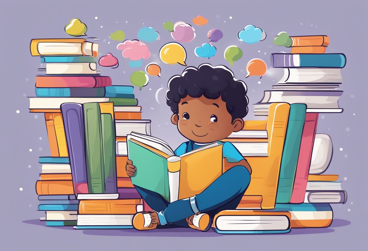 Exploring the Benefits of E-books in Enhancing Young Learners' Experience E-books LearningMole A child sits surrounded by colorful e-books, absorbed in reading. A speech bubble shows them learning new words and concepts, showcasing the benefits of e-books in early education