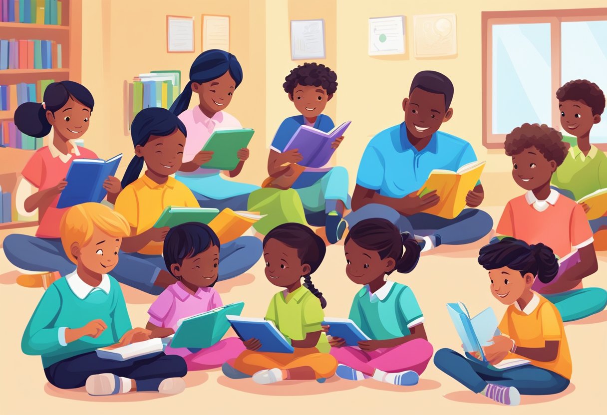 Exploring the Benefits of E-books in Enhancing Young Learners' Experience E-books LearningMole Children engrossed in interactive e-books on tablets, engaging with colorful illustrations and animations. Teachers observing the positive impact on literacy and comprehension skills