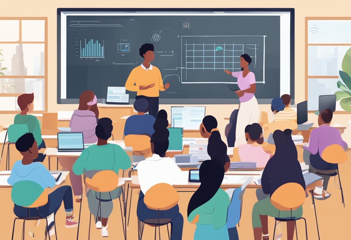 Utilising Educational Software to Support Diverse Learning Needs: A Guide for Inclusive Education Educational Software,Technology LearningMole A diverse group of students engage with interactive educational software, utilizing various teaching methods for effective content delivery