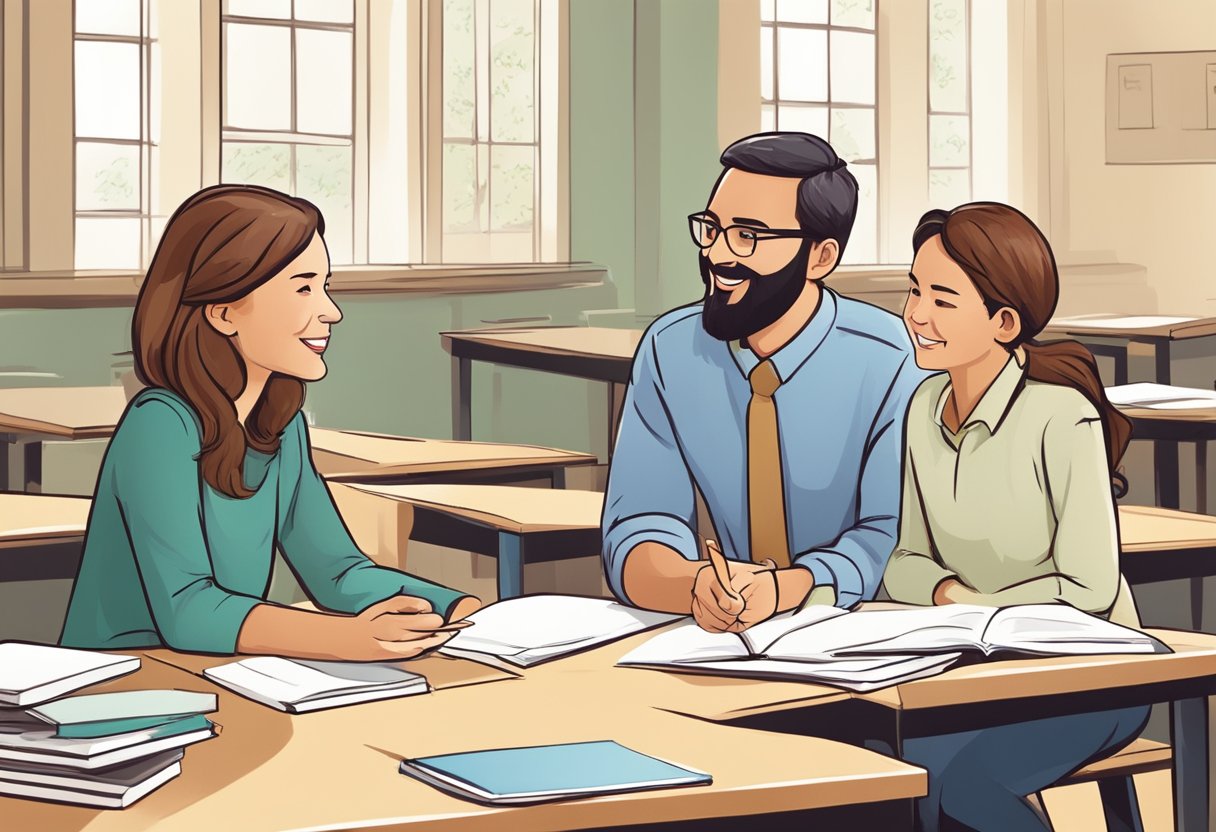 Encouraging Consistent Communication: Tips for Parents and Teachers Amidst Hectic Schedules Consistent Communication,Communication LearningMole A parent and teacher engage in a lively conversation, exchanging ideas and strategies to enhance educational experiences for the students. Communication is consistent and effective, leading to a positive and collaborative relationship