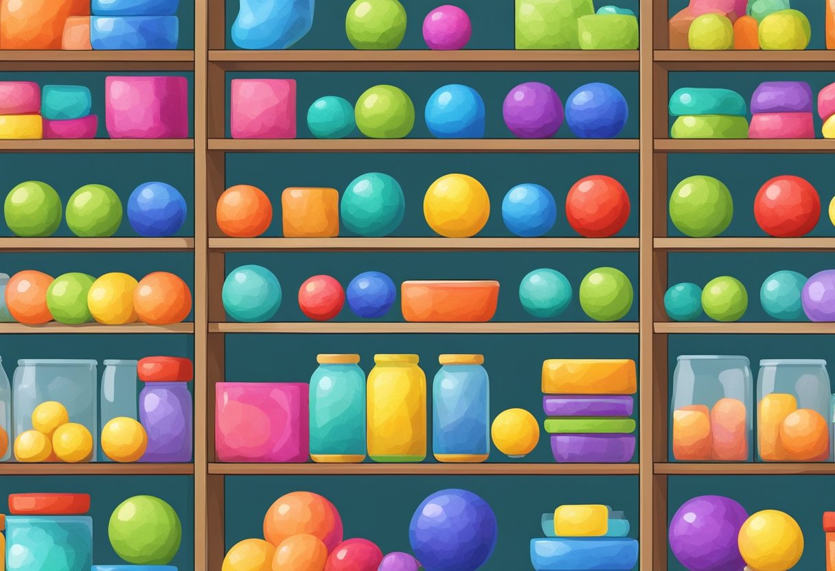 Creating an Effective Sensory Toy Library: Essentials for an Engaging Classroom Sensory Toy Library,classroom LearningMole Brightly colored sensory toys neatly organized on shelves, with labels and clear containers. A variety of textures and materials, such as soft fabrics, squishy balls, and smooth wooden blocks, are displayed for easy access