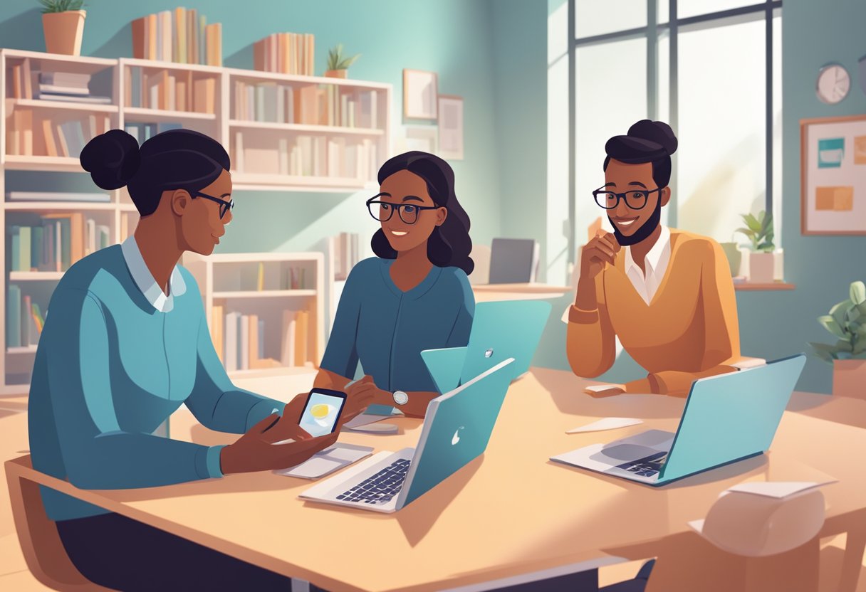 The Fundamentals of Digital Citizenship: A Guide for Parents and Educators Digital citizenship LearningMole A parent and educator discuss digital citizenship, surrounded by devices and educational materials in a modern, well-lit room