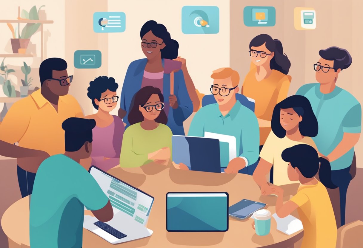 The Fundamentals of Digital Citizenship: A Guide for Parents and Educators Digital citizenship LearningMole A group of parents and educators are gathered around a digital device, engaging in a discussion about the fundamentals of digital citizenship. They are using interactive digital tools to explore and understand the concept