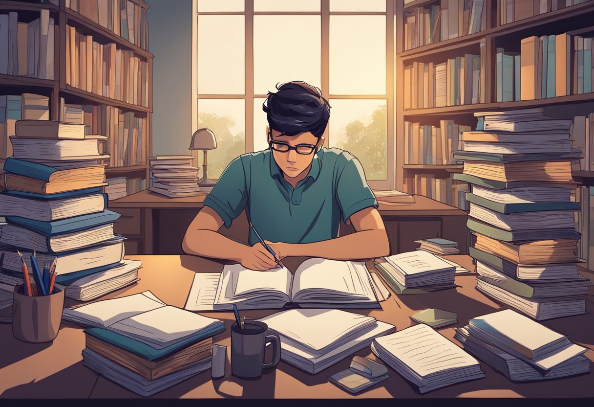 The Role of Metacognition in Student Learning and Self-Regulation: Enhancing Academic Success Metacognition LearningMole A student sits at a desk, surrounded by books and papers. They pause, deep in thought, with a contemplative expression. The room is quiet, with a focused atmosphere