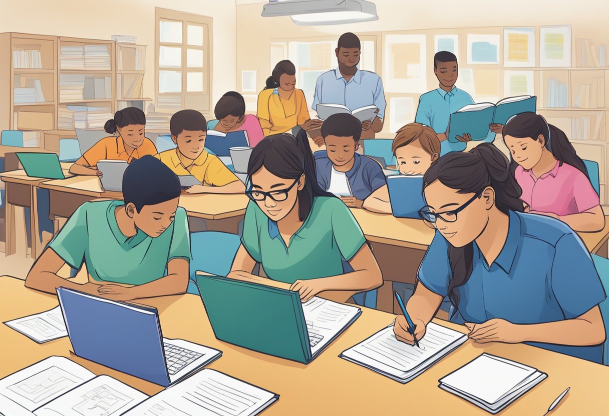 Formative Assessment Strategies for English Language Learners: Enhancing Classroom Success Formative Assessment LearningMole English language learners engage in case studies and research, using various formative assessment strategies. Books, computers, and charts are used for learning