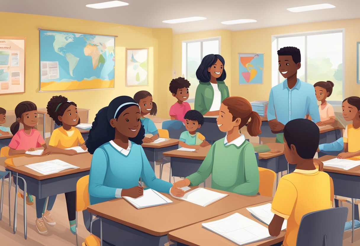 The Importance of Teaching Empathy and Kindness in Schools for a Compassionate Future Empathy and Kindness, classroom LearningMole A classroom setting with diverse students engaged in group activities, displaying empathy and kindness towards each other. Visual aids and interactive tools enhance the learning experience