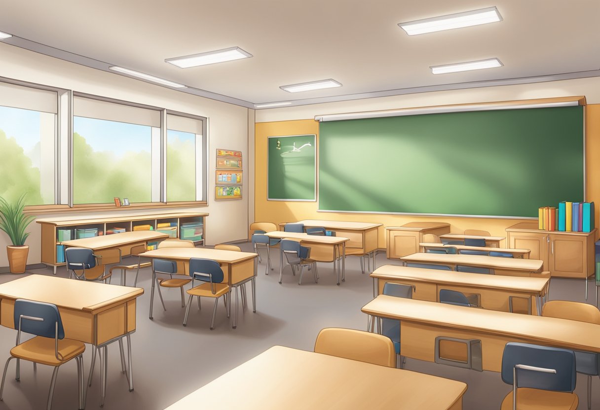 Classroom Management Techniques for Highly Sensitive Students: Nurturing a Supportive Learning Environment Highly Sensitive Students, Classroom Management LearningMole A calm, organized classroom with soft lighting and comfortable seating. Visual aids and clear instructions are displayed, creating a soothing and structured environment for highly sensitive students