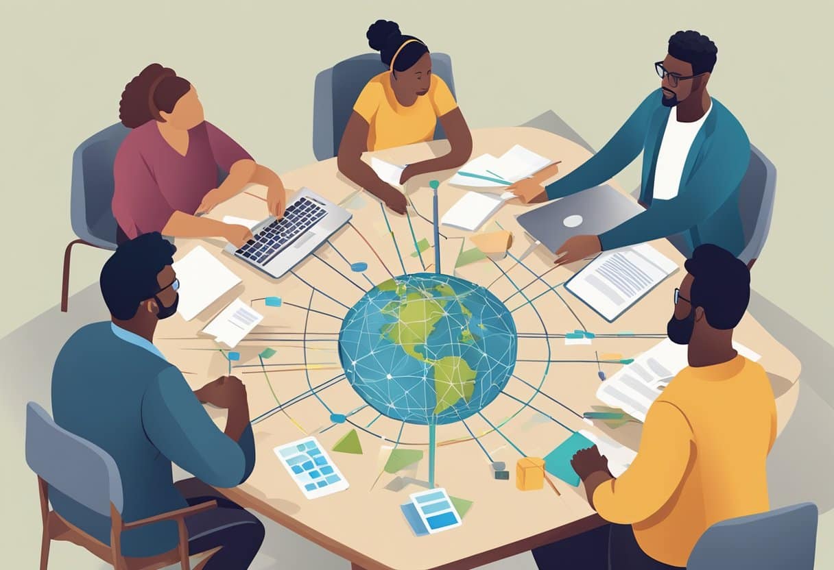 Lesson Planning for Social Justice and Equity: Strategies for Inclusive Education Social Justice LearningMole A group of diverse individuals gather around a table, sharing ideas and resources. A web of connections and networks is visually represented, symbolizing collaboration and support for social justice and equity
