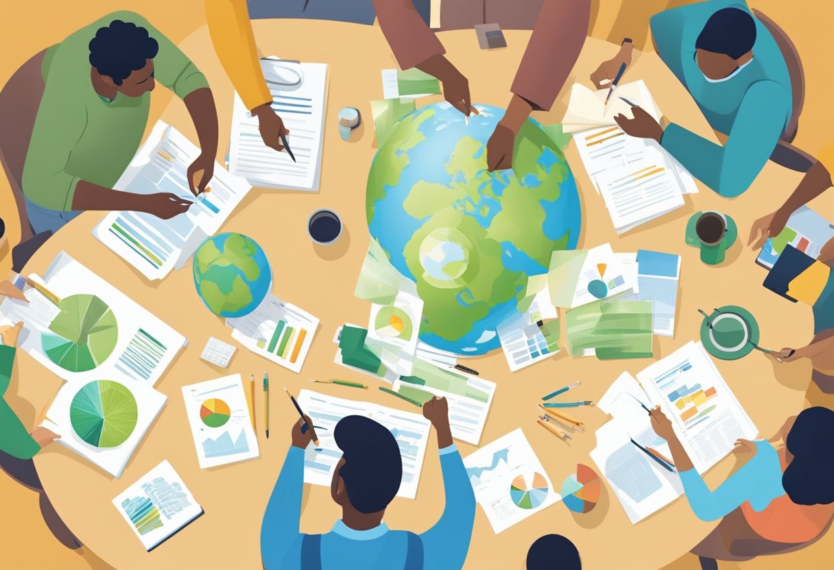 Teaching Sustainability: Professional Development Programmes for Eco-Conscious Primary Educators teaching sustainability, classroom, environment LearningMole A group of primary educators engage in professional development, discussing and learning about sustainability education. Charts, graphs, and educational materials are spread out on the table as they collaborate and brainstorm ideas