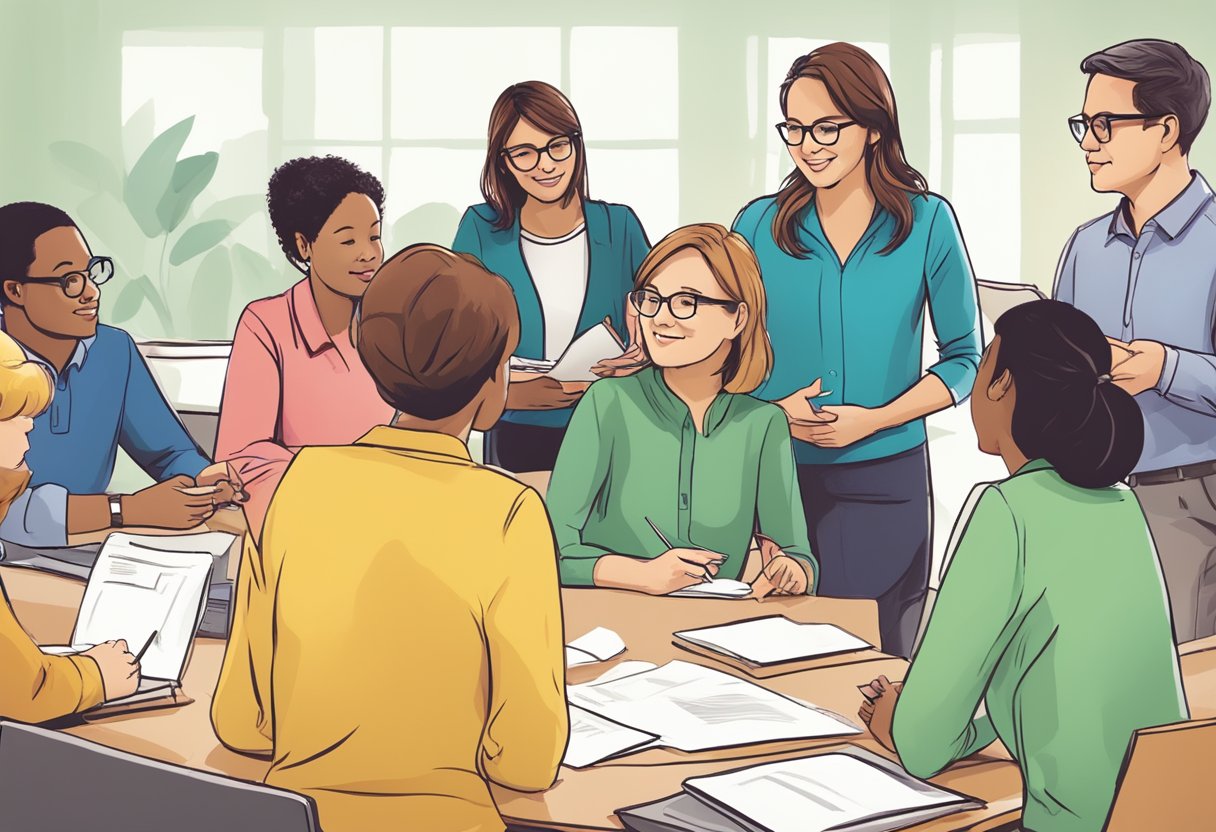 A group of primary educators engage in expert-led professional development, exchanging insights and strategies. Their focus and collaboration demonstrate subject-specific development and expertise in teaching