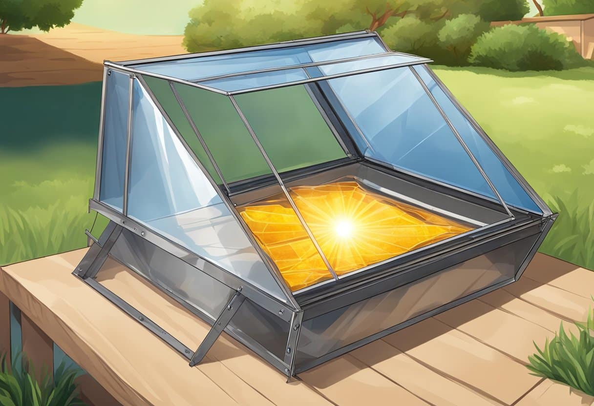Homemade Solar Oven: Harnessing the Power of the Sun for Eco-Friendly Cooking solar oven LearningMole A homemade solar oven sits in a backyard, angled towards the sun. The oven is made of reflective material and has a clear glass or plastic cover to trap heat