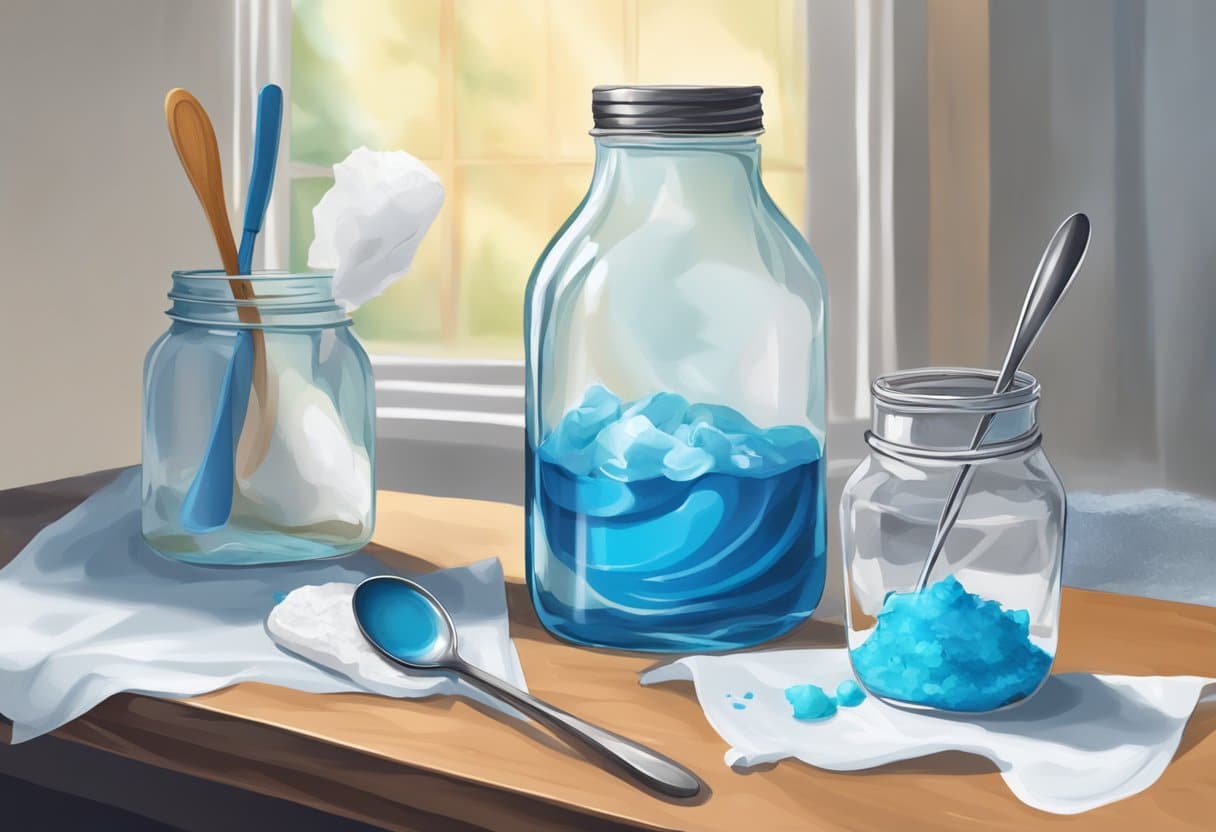 DIY Cloud in a Jar: Understanding Weather Patterns through a Simple Experiment Cloud in a Jar, clouds LearningMole A table with a glass jar, water, shaving cream, and blue food coloring. A small spoon and a paper towel are nearby