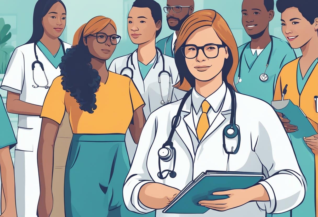 Healthcare providers guiding and supporting individuals to seek help