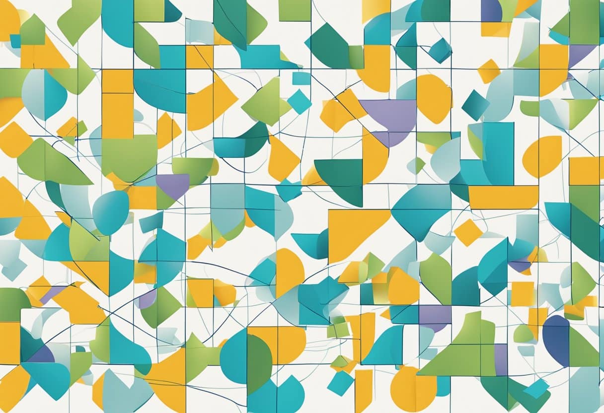 A series of interconnected squares and arrows showing problem-solving steps