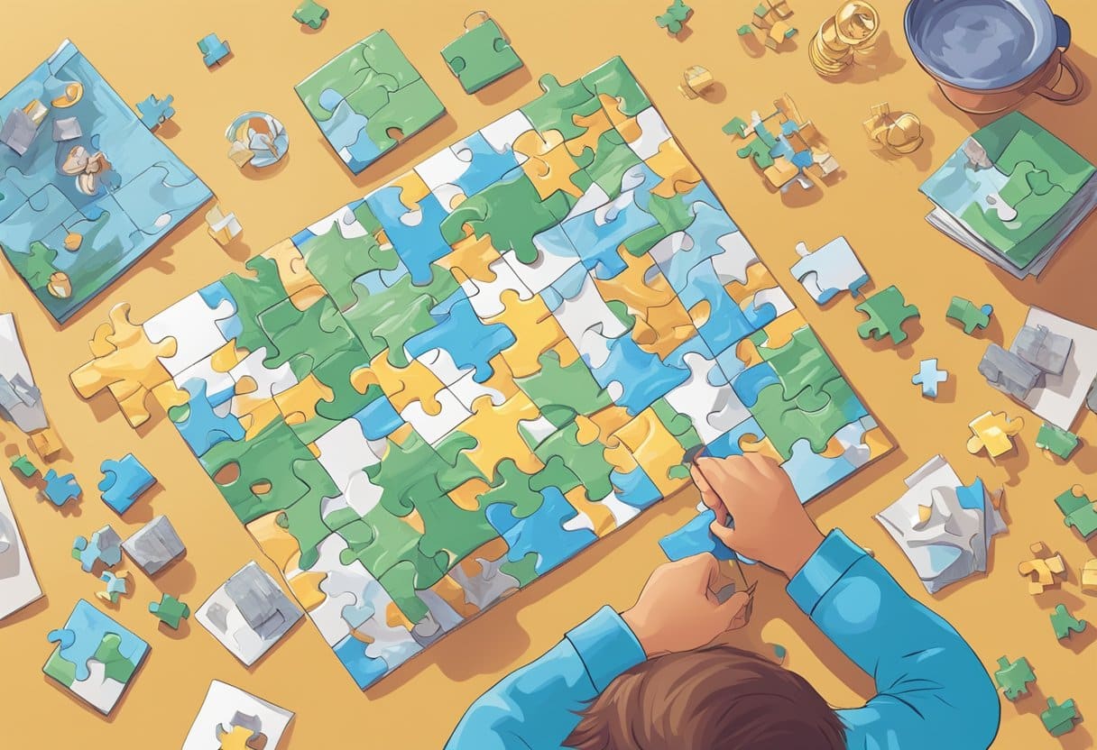 How Critical Thinking Prepares Kids for Real Life: The Key to Problem-Solving Skills critical thinking LearningMole A child solving a complex puzzle, surrounded by real-life objects and scenarios, showcasing critical thinking skills in action