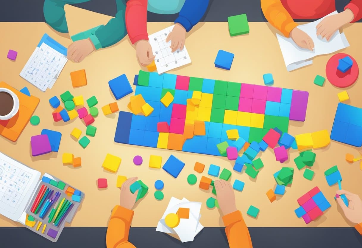 Simple Logic Puzzles for Young Brains: Easy Challenges to Sharpen Minds Logic Puzzles LearningMole A table with colorful logic puzzles and children's hands solving them