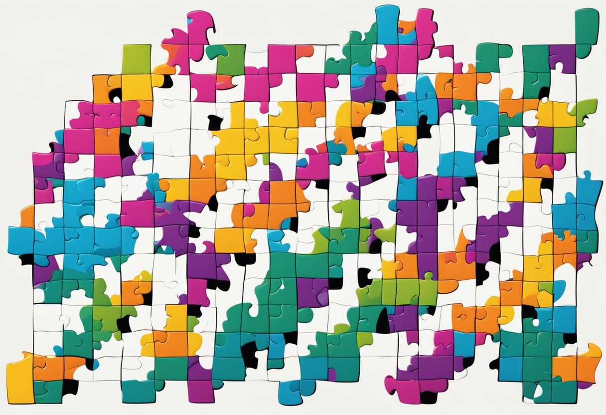 Simple Logic Puzzles for Young Brains: Easy Challenges to Sharpen Minds Logic Puzzles LearningMole Colorful puzzle pieces arranged in increasing difficulty levels, with a progress tracker at the top. Each puzzle depicts simple logic challenges to engage young minds