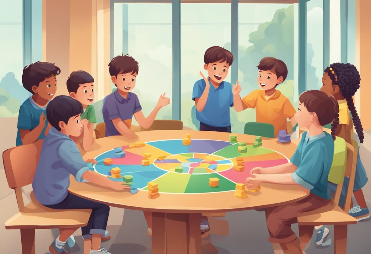 Learning to Debate: Engaging Conversation Starters for Young Minds Learning to Debate, children LearningMole A group of children engage in a lively debate, gesturing and speaking passionately. A game board with discussion topics sits in the center of the room