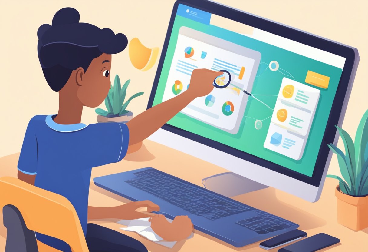 Setting Realistic Goals for Online Education: A Parent's Quick Start Guide online education, online LearningMole A bright computer screen with a diploma and motivational quotes. A parent guides a child's hand to set achievable goals