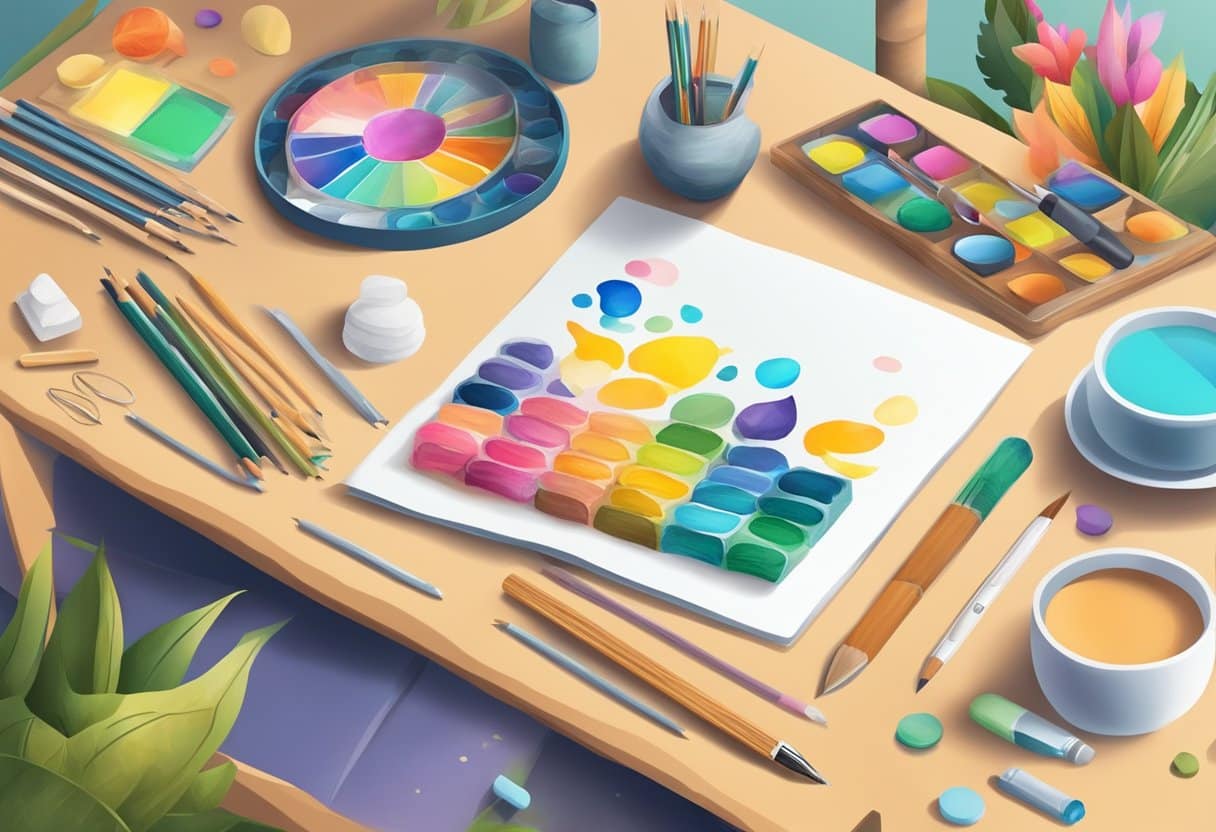 Seasonal Art Activities: Year-Round Inspiration for Creative Projects Seasonal Art Activities,season LearningMole A table with art supplies for different skill levels, surrounded by seasonal decorations and inspiring artwork