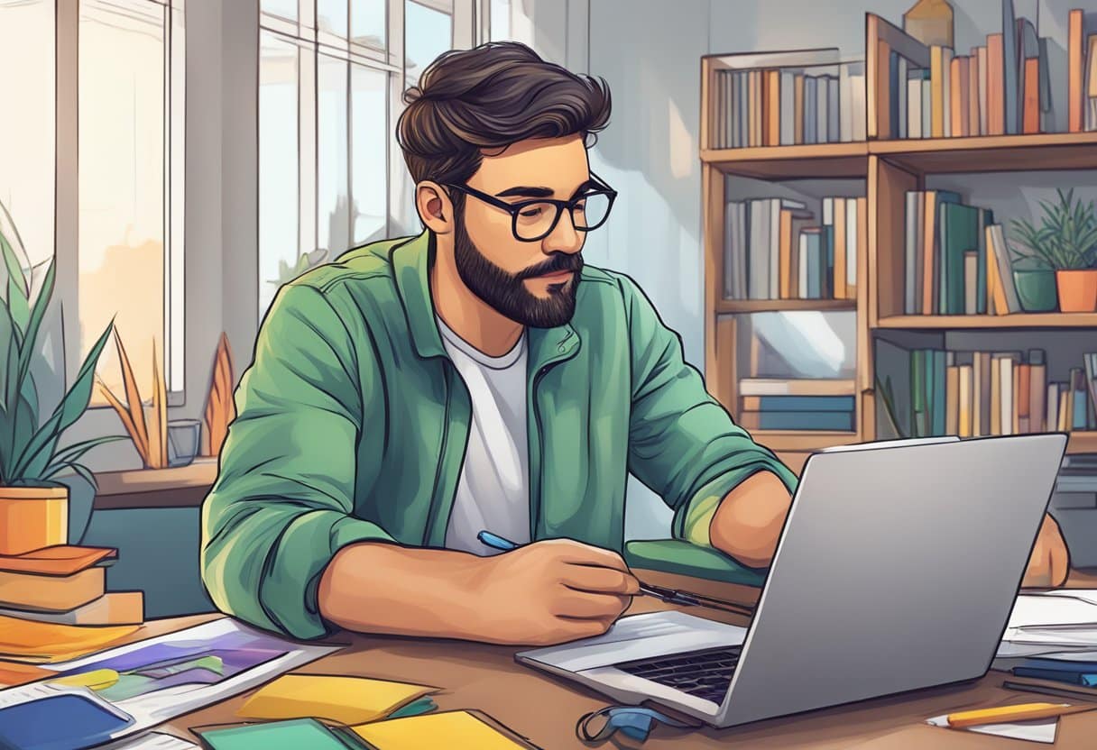 Protecting Your Digital Art: Securing Copyright and Safe Sharing Practices Online Digital Art LearningMole A digital artist carefully watermarking and sharing their artwork online, while also researching copyright laws and best practices