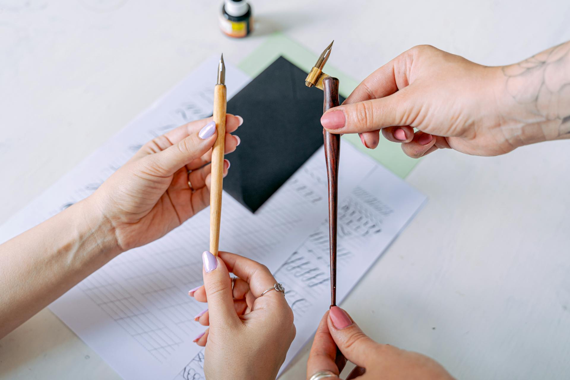 Handwriting Development Guides: Tips for Improving the Incredible Penmanship Handwriting Development,Handwriting LearningMole Handwriting Development Guides: People holding nib pens